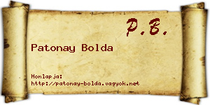 Patonay Bolda névjegykártya